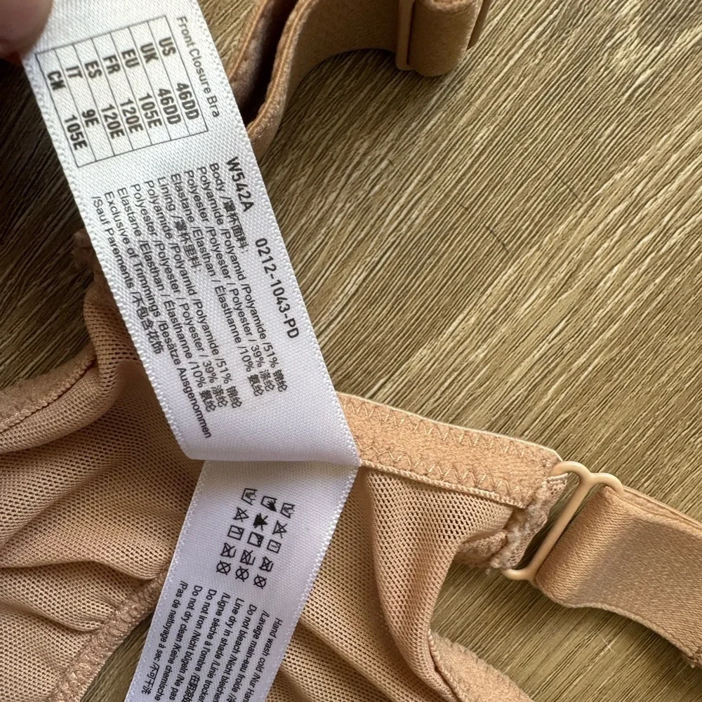 DELIMIRA Racerback Plunge Front Closure Bra W542A Beige Size 46DD
